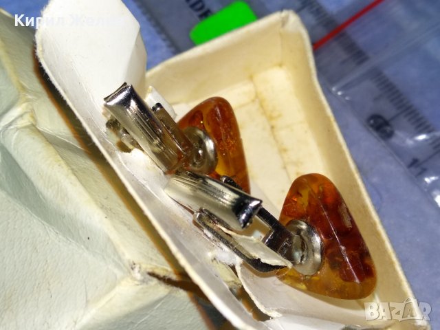 СТАРИ РУСКИ КЕХЛИБАРЕНИ РЕТРО БУТОНЕЛИ за РЪКАВЕЛИ с НАТУРАЛЕН БАЛТИЙСКИ КЕХЛИБАР и КУТИЙКА 34625, снимка 9 - Антикварни и старинни предмети - 40690183