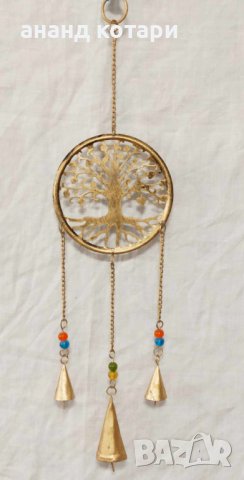 Висяща  украса със символ дърво на живота и звънчета , снимка 1 - Декорация за дома - 37343987