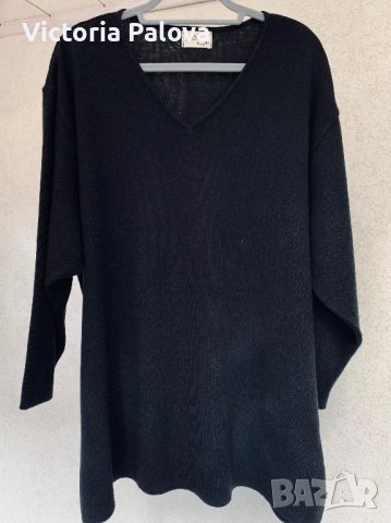 Комфортна блуза цвят графит, снимка 2 - Блузи с дълъг ръкав и пуловери - 40017155
