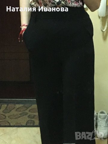 Черен панталон с широки крачули, снимка 5 - Панталони - 28184214