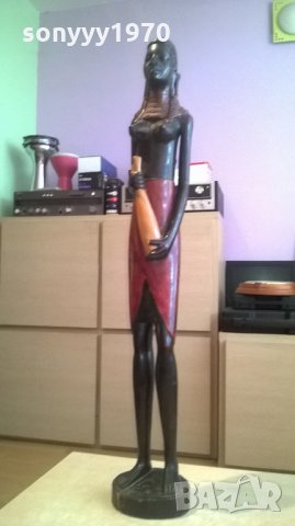афро дама-дървена фигура-5кг-92см-внос швеицария, снимка 8 - Колекции - 26373046