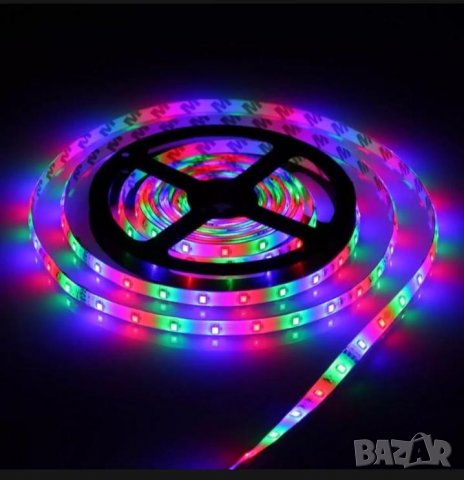 RGB LED Диодна лента 3 цвята (Влагозащитена) 5 метра, снимка 3 - Лед осветление - 32954049