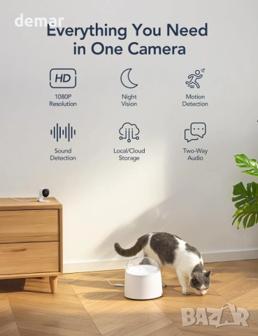 GNCC GC3 Комплект 2 броя вътрешна охранителна камера 1080P, CCTV, снимка 2 - IP камери - 51767514