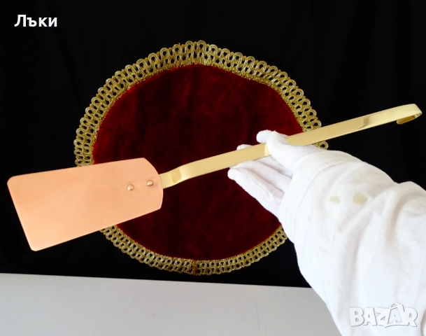 Медна лопатка,шпатула за обръщане,сервиране,грил,чиста мед. 