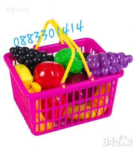 Детска пазарска кошница с плодове играчки