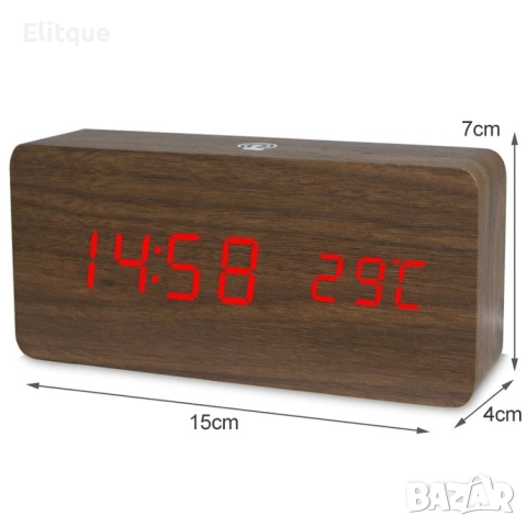 Модерен часовник с ЛЕД дисплей, календар, аларма, температура, снимка 5 - Други стоки за дома - 52862894