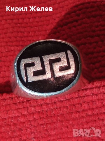 СРЕБЪРЕН СТАР ЕМАЙЛИРАН КЛАСИЧЕСКИ АРТ ПРЪСТЕН СРЕБРО 925 РЪЧНА ИЗРАБОТКА ВЕРСАЧЕ 25996, снимка 7 - Пръстени - 35950893