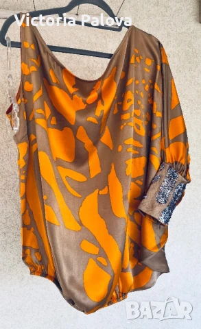 HAUTE  COUTURE дизайнерска блуза MISCHALIS коприна, снимка 2 - Корсети, бюстиета, топове - 51029162