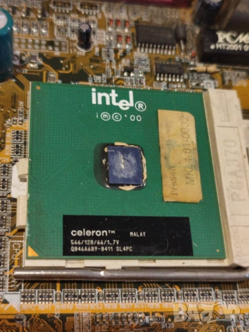 Платка s.370 с процесор intel 567MHzза ретро компютър, снимка 3 - Дънни платки - 53201690