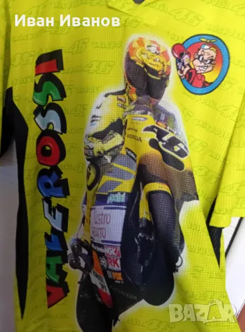 Уникална тениска на Валентино Роси, снимка 5 - Тениски - 49421422