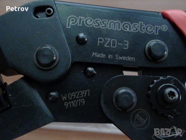 PRESSMASTER  PZD-3 - Made in Sweden - ТОП PROFI Кримпклещи 0,5 - 6 mm² !!! ЧИСТО НОВИ !!! GERMANY! , снимка 4 - Клещи - 26428764
