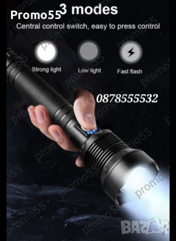 USB Акумулаторен лед фенер Police 900 000W водоустойчив с увеличение, снимка 6 - Къмпинг осветление - 43939547