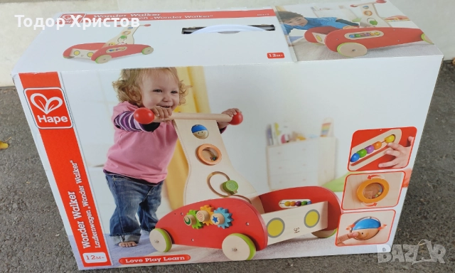 Дървена проходилка за бебе Hape Wonder Walker, снимка 2 - Проходилки - 52134291