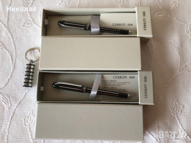 Метален ролер Cherruti 1881 модел Lines, в подаръчна кутия със сертификат, 2 бр, нови, топ качество , снимка 2 - Ученически пособия, канцеларски материали - 52788490