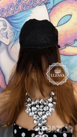 Дълга Разкошна Бутикова Перука в Елегантен Балеаж с бретон Код 8170, снимка 8 - Аксесоари за коса - 28720202