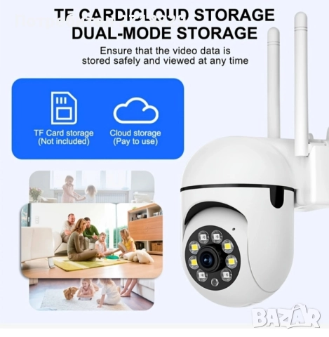 2 броя WiFi Камери за Наблюдение, 1080P HD, Външни, 4.0Х Зум, Видео Сигурност, ССТѴ IP Камера, снимка 2 - IP камери - 52285704