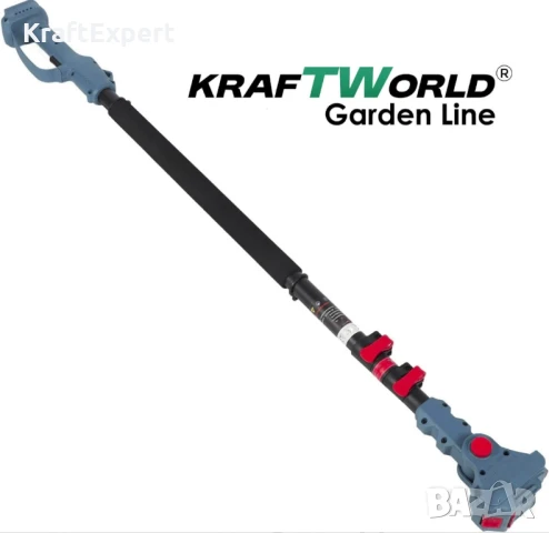 Комплект KraftWorld: Акумулаторна Резачка с Омасляване + Телескопичен Прът, снимка 6 - Градинска техника - 50549844