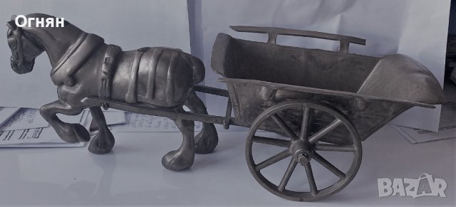 Стара  Масивна  Пластика Колесница, снимка 2 - Антикварни и старинни предмети - 38193087