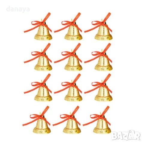 5454 Играчки за елха Коледни камбанки, 12 броя, снимка 2 - Декорация за дома - 47935558