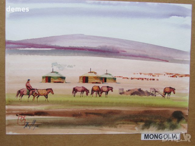 Серия традиционни картини живопис - Монголия, снимка 3 - Картини - 33656643