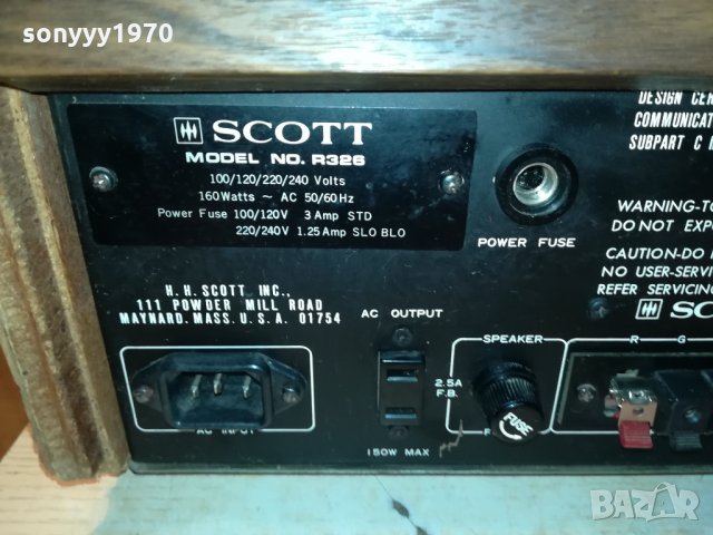SCOTT R326 RECEIVER-MADE IN USA 111221137, снимка 17 - Ресийвъри, усилватели, смесителни пултове - 35102697