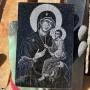 Гравирана икона Богородица с младенеца върху черен гранит за подарък, снимка 8