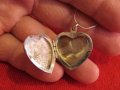Сребърно синджирче със старинна сребърна муска, отварящо се сърце - кутийка с тайник, накит, амулет,, снимка 1