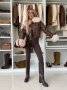 🤎 LUX FUR BROWN – Кожено яке с каракул | Италианска колекция, снимка 2
