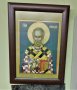 Икона на Свети Николай Мирликийски Чудотворец , репродукция с рамка и стъкло, снимка 4