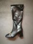 № 39 дамски кожени ботуши с квадратен връх, висок ток и с детайли в златист цвят, снимка 5