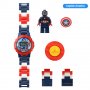 Детски часовник с играчка фигурка тип Лего Capitan America