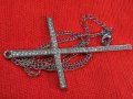 ПОСРЕБРЕН КРЪСТОВИДЕН МОДЕН АРТ МЕДАЛЬОН с КРИСТАЛИ и ВЕРИЖКА 31535, снимка 12