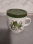 Чаша за чай с капак и цедка от баварски порцелан , снимка 1 - Чаши - 43828433