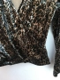Леопардов десен блуза с отворено деколте, снимка 6