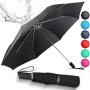Avatool  Малък лек сгъваем чадър, черен, ветроустойчив, водоотблъскващ, бързосъхнещ, снимка 1