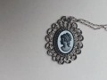 Красиво колие , медальон - сребро и камея, снимка 5