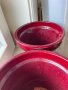 Саксии керамика, червено, бордо, двойка, снимка 2