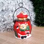 Мини коледен фенер светеща керамична фигура за украса, снимка 3