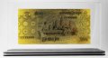 Златна банкнота 500 Камбоджански риела в прозрачна стойка - Реплика