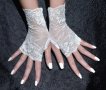 Дантелени булчински ръкавици без пръсти, снимка 3