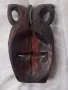 Африканска маска от кафяв абанос., снимка 3