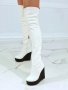 Ботуши на платформа - бяла кожа с черно ходило - 1906, снимка 4