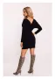 Рипсена мини рокля в черен цвят M819 MOE, снимка 3