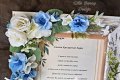 Покана в рамка с цветя и осветление за кръстници/кумове, снимка 3