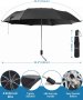 Avatool  Малък лек сгъваем чадър, черен, ветроустойчив, водоотблъскващ, бързосъхнещ, снимка 6