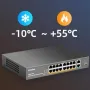 MokerLink 16-портов PoE switch с 2 Gigabit Uplink Ethernet прт, снимка 9