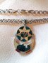 Уникален авторски сребърен медальон с естествени камъни+сребърен ланец, снимка 5