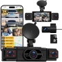 Нов Dash Cam Автомобилна камера 360° 4 канала 2K WiFi 8 IR лампи 64GB карта, снимка 1