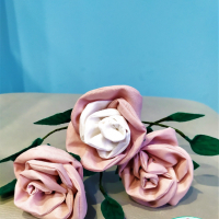 Ръчно изработена роза от плат, снимка 11 - Декорация за дома - 32385009