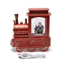 Светещ Коледен локомотив с Дядо Коледа, Коледна украса, снимка 2 - Декорация за дома - 43090205